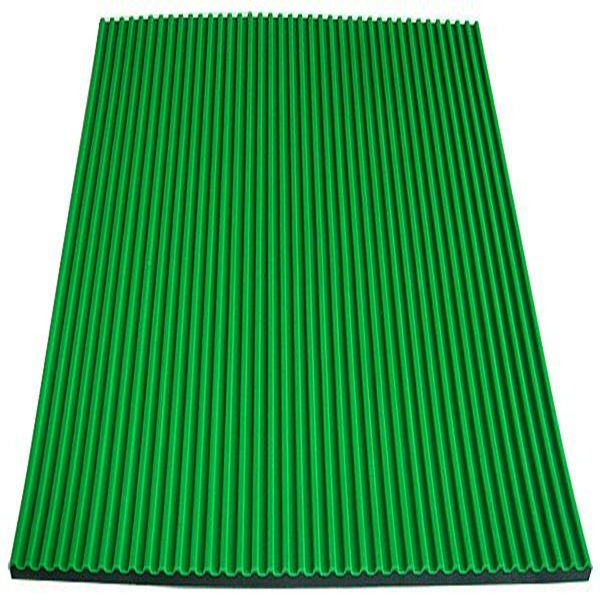 green fine ribbed matting